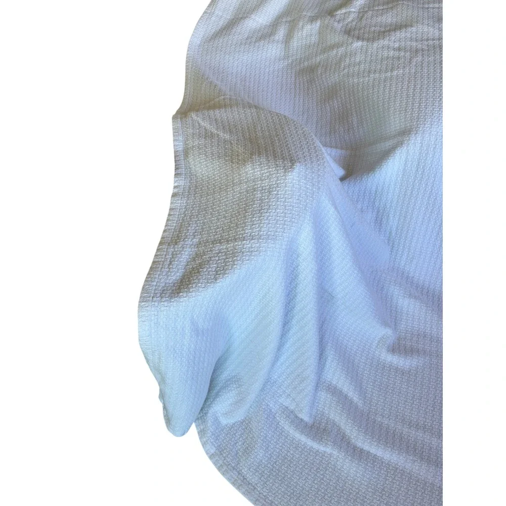 Lauren Ralph Lauren Bedspread Blanket Full/Queen White Waffle Knit Cotton Woven